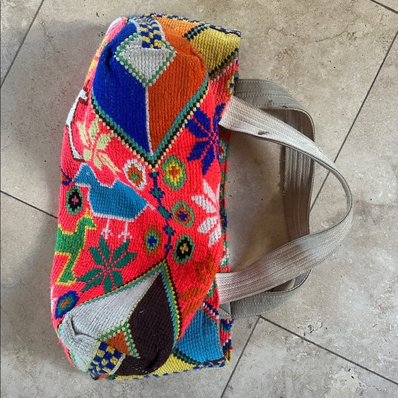 VIntage Wayuu Colombian Large Colorful Mochila Bojo Patterned Tote Bag • GUC - Picture 5 of 10